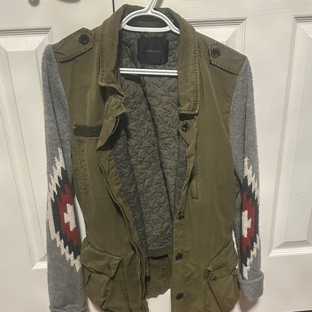 Maison Scotch jacket Olive and Gray Military Jacket